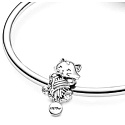 Charm Sterling silver 925 Cat with clubs, bead on bracelet pet