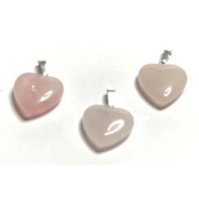 Rose Heart Pendant natural stone 1,5 cm 1 piece, stone of love