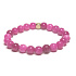 Tourmaline Rubelite pink bracelet elastic natural stone, ball 8 mm / 16-17 cm, guardian of good mood