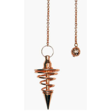 Metal spiral pendulum for Reiki divination and spiritual healing, cone 25,4 mm, rose gold