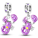 Sterling Silver 925 Luminous - Zodiac Sign Scorpio, Bracelet Pendant