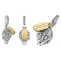Charm Sterling silver 925 Marvel Star Wars Millennium Falcon 2in1, bracelet pendant