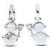 Charm Sterling silver 925 Opalescent snowman, bracelet pendant winter