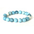 Larimar bracelet elastic natural stone, ball 9 - 10 mm / 16 - 17 cm, peace - serenity