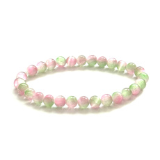 Calcite melon bracelet elastic natural stone, ball 6 mm / 16 - 17 cm, intuition-creativity-harmony-memory