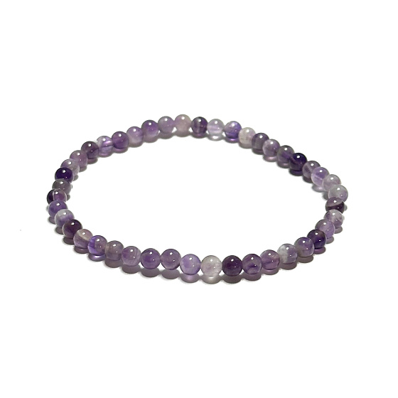 Chevron amethyst bracelet, elastic natural stone, 4 mm bead / 19 cm, stone of kings and bishops