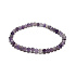 Chevron amethyst bracelet, elastic natural stone, 4 mm bead / 19 cm, stone of kings and bishops