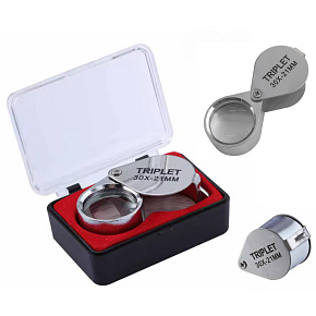 Lupa kapesní skládací zvětšení 30 x zvětšení 21 mm