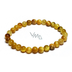 Tiger's eye gold bracelet elastic natural stone, ball 6 mm / 16-17 cm, stone of the sun and earth, brings luck and wealth Tiger's eye gold bracelet elastic natural stone, ball 6 mm / 16-17 cm, stone of the sun and earth, brings luck and wealth