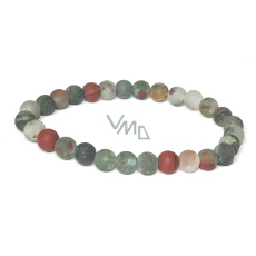 Heliotrope / Bloodstone matt bracelet elastic natural stone, ball 6 mm / 16 -17 cm, stone of courage Heliotrope / Bloodstone matt bracelet elastic natural stone, ball 6 mm / 16 -17 cm, stone of courage