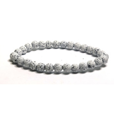 Lava white bracelet elastic natural stone, ball 6 mm / 16-17 cm, born of the four elements