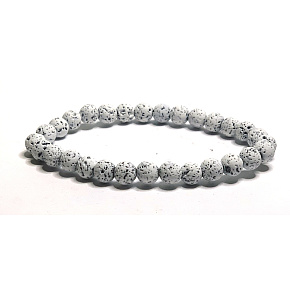 Lava white bracelet elastic natural stone, ball 6 mm / 16-17 cm, born of the four elements Lava white bracelet elastic natural stone, ball 6 mm / 16-17 cm, born of the four elements