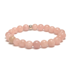 Tourmaline salmon bracelet elastic natural stone, ball 8 mm / 16-17 cm, guardian of good mood