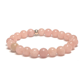 Tourmaline salmon bracelet elastic natural stone, ball 8 mm / 16-17 cm, guardian of good mood