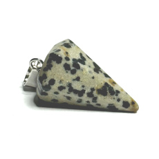 Jasper Dalmatian pendulum natural stone 2,2 cm, stone of positive energy