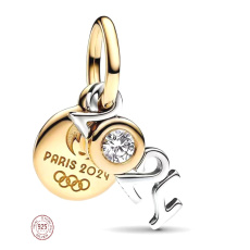Charm Sterling silver 925 Paris 2in1 2024 Olympics, pendant on bracelet sport