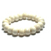 Bone from Yak white Tibetan bracelet elastic natural stone, bead 12 mm / 16 - 17 cm, protective item, amulet