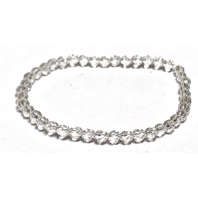 Crystal facet bracelet elastic natural stone, ball 4 mm / 16 - 17 cm, stone stones