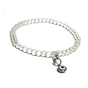 Crystal matt + Blue Eye removable pendant, bracelet elastic natural stone, ball 4 mm / 16 - 17 cm, stone stones