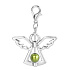Guardian angel pendant with green pearl 29 x 37 mm