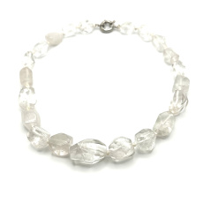Crystal necklace natural stone large pieces 50 cm, stone stones