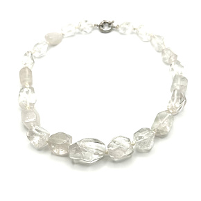 Crystal necklace natural stone large pieces 50 cm, stone stones