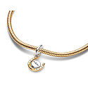 Charm Sterling silver 925 Horseshoe - rotating disc, lucky bracelet pendant