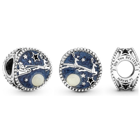 Sterling silver 925 Santa and reindeer charm, Christmas bracelet bead