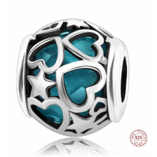 Charm Sterling silver 925 Starry sky, bead on bracelet universe