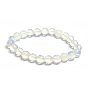 Opalit bracelet elastic, synthetic stone ball 8 mm / 16 - 17 cm, wishing and hope stone Opalit bracelet elastic, synthetic stone ball 8 mm / 16 - 17 cm, wishing and hope stone