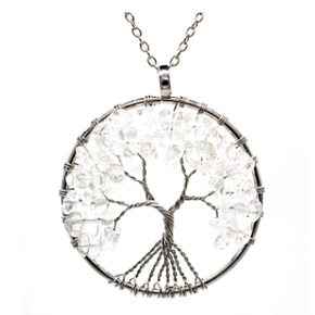 Crystal Tree of Life pendant natural stone, healing, chain length: 45 + 5 cm, stone of stones