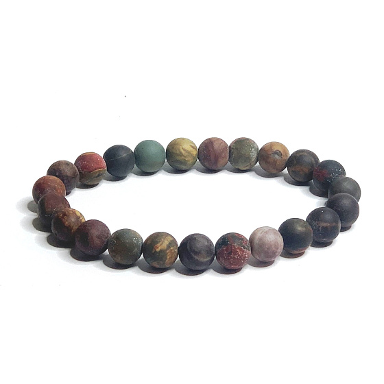 Jasper Picasso bracelet elastic natural stone, ball 8 mm / 16-17 cm, stone of positive energy
