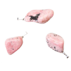 Rhodonite Tumbler pendant natural stone, 2,2-3 cm, 1 piece, stone of forgiveness