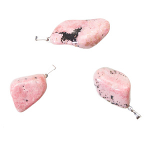 Rhodonite Tumbler pendant natural stone, 2,2-3 cm, 1 piece, stone of forgiveness