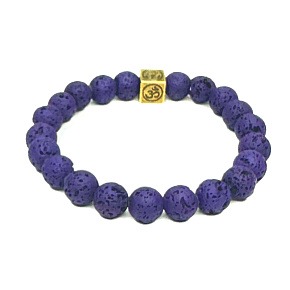 Lava dark blue with royal mantra Om, bracelet elastic natural stone, ball 8 mm / 16-17 cm, born of the four elements Lava dark blue with royal mantra Om, bracelet elastic natural stone, ball 8 mm / 16-17 cm, born of the four elements