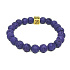 Lava dark blue with royal mantra Om, bracelet elastic natural stone, ball 8 mm / 16-17 cm, born of the four elements