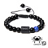 Onyx Cancer zodiac sign, natural stone bracelet, bead 8mm/ adjustable size, life force stone