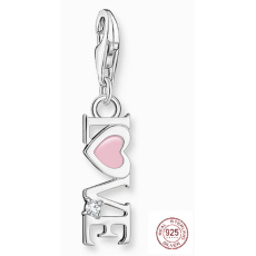 Charm Sterling silver 925 Love, lobster clasp pendant on love bracelet