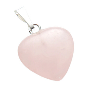 Rose Heart Pendant natural stone 2,2 cm 1 piece, stone of love