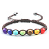 7 chakras healing bead bracelet handmade knitted, brown, balancing beads