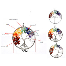 7 Chakras Tree of Life pendant natural stone, healing 5 cm 7 Chakras Tree of Life pendant natural stone, healing 5 cm