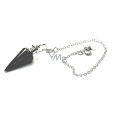 Obsidian pendulum natural stone 3,5 cm + chain with ball 18 cm, rescue stone Obsidian pendulum natural stone 3,5 cm + chain with ball 18 cm, rescue stone