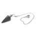 Obsidian pendulum natural stone 3,5 cm + chain with ball 18 cm, rescue stone