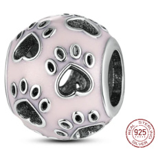 Charm Sterling Silver 925 Paws, Heart, Bead for Pet Bracelet