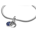 Sterling silver 925 Tree and galaxy with moon, 2in1 love bracelet pendant