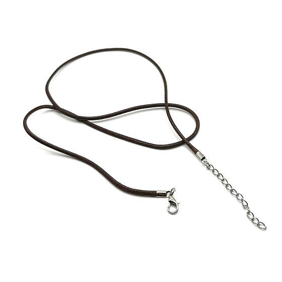 Voskovaná šňůrka hnědá s karabinkou délka 45 x 1,5 cm 1 kus