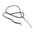 Waxed cord brown with carabiner length 45 x 1,5 cm