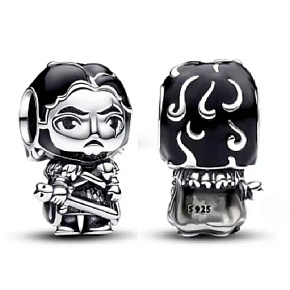 Charm Sterling silver 925 Game of Thrones Joh Snow, bracelet bead, film