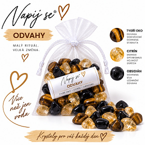 Napij se® odvahy – výměnná minerální náplň | Tygří oko, Citrín, Obsidián, 200 g Napij se® odvahy – výměnná minerální náplň | Tygří oko, Citrín, Obsidián, 200 g