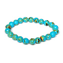 Tyrkenite blue elastic bracelet, ball 8 mm / 16-17 cm, stone of young people, looking for a life goal